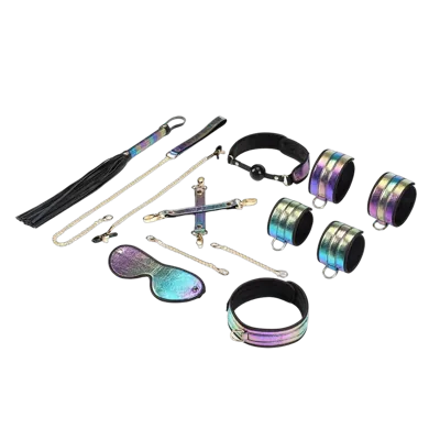 БДСМ-набір Liebe Seele Vivid Rainbow 8 Pieces Set, 8 аксесуарів, екошкіра на оксамитовій основі