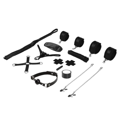 БДСМ-набір Liebe Seele Bound You 12pcs set, 12 предметів, у комплекті віброкуля і мереживні стрінги