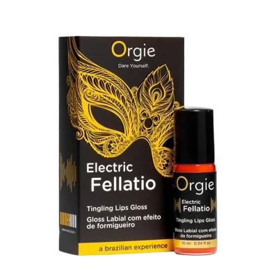 Блеск для губ с эффектом вибрации Orgie Electric Fellatio Lips Gloss, 10 мл, вкус фруктового ассорти