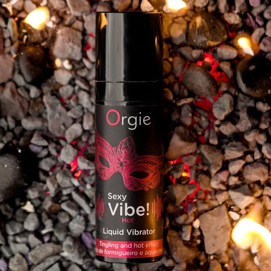 Жидкий вибратор Orgie Sexy Vibe! Hot, 15 мл, согревающий, очень мощный, со вкусом клубники