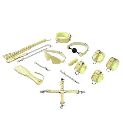 БДСМ-набір для початківців Liebe Seele Macaron 9pcs Bondage Kit-Melon, 9 предметів, мініванд