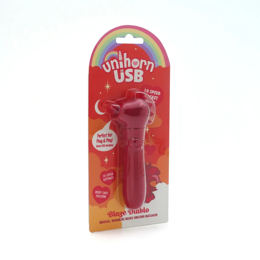 Вибратор-единорожка Unihorn USB Bullet – Blaze Diablo вибропуля, USB-зарядка, 10 режимов
