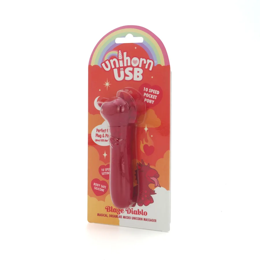 Вибратор-единорожка Unihorn USB Bullet – Blaze Diablo вибропуля, USB-зарядка, 10 режимов