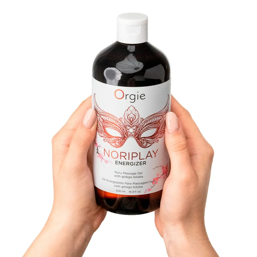 Гель для NURU-массажа Orgie – Noriplay Energizer (500 мл), экстракт гинкго билоба, защитная простыня
