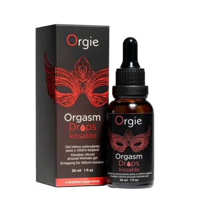 Збуджувальні краплі для клітора Orgie Orgasm Drops Kissable, 30 мл, тепло-холод, смак яблука