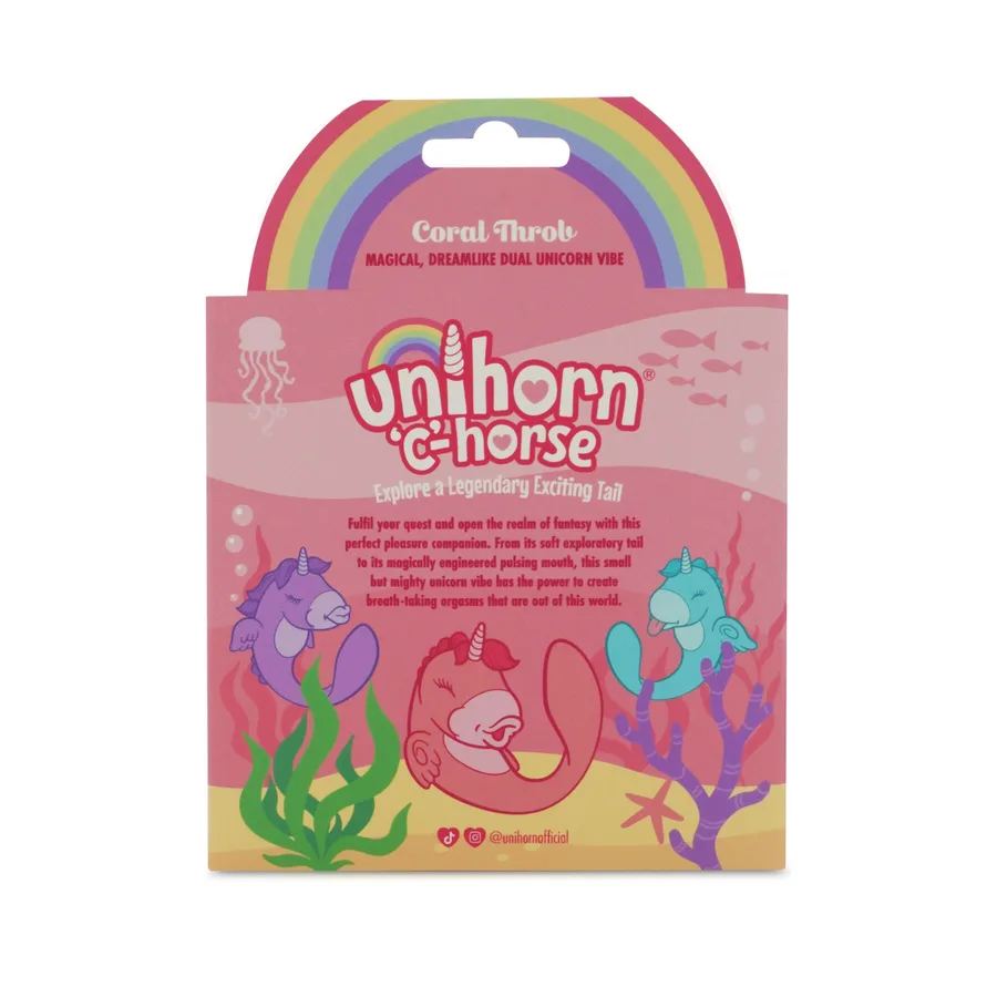 Вібратор-єдиноріжка Unihorn – C Horse – Coral Throb, вагінально-кліторальна стимуляція, 2 мотори по 10 режимів