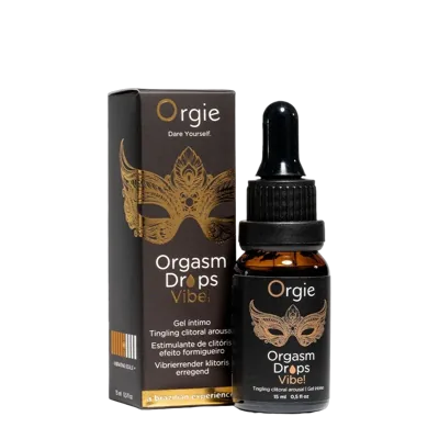 Збуджувальні краплі для клітора Orgie Orgasm Drops Vibe!, 15 мл, тепло-холод, ефект вібрації
