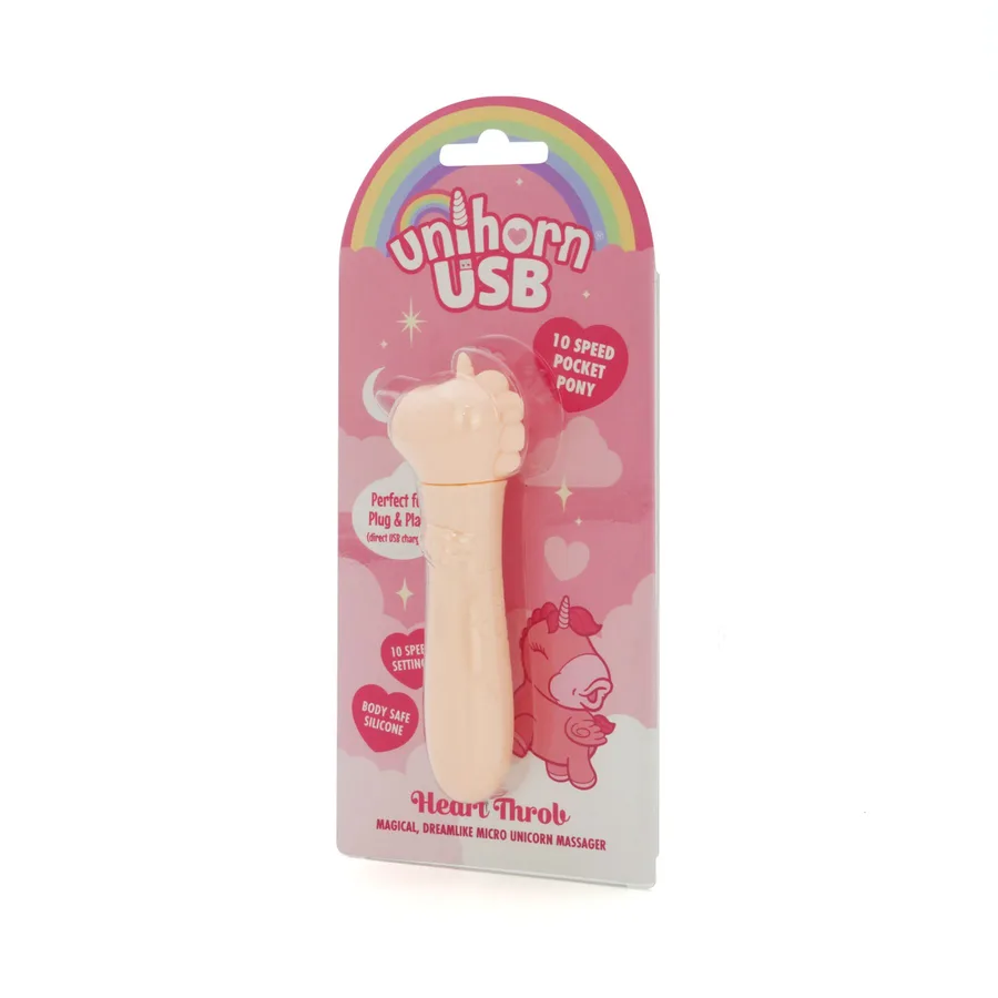 Вибратор-единорожка Unihorn USB Bullet – Heart Throb, вибропуля, USB-зарядка, 10 режимов