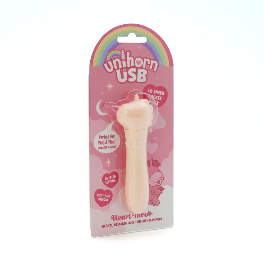 Вибратор-единорожка Unihorn USB Bullet – Heart Throb, вибропуля, USB-зарядка, 10 режимов