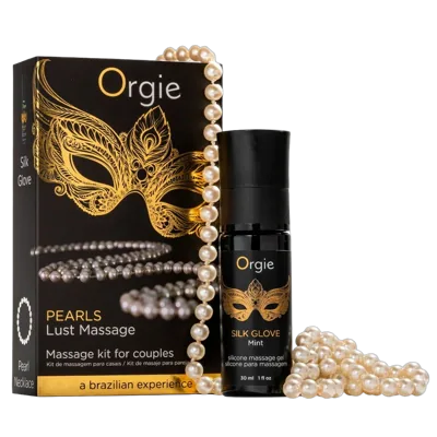 Набор для жемчужного массажа Orgie – Pearls Lust Massage (30 мл), силиконовый гель, ожерелье