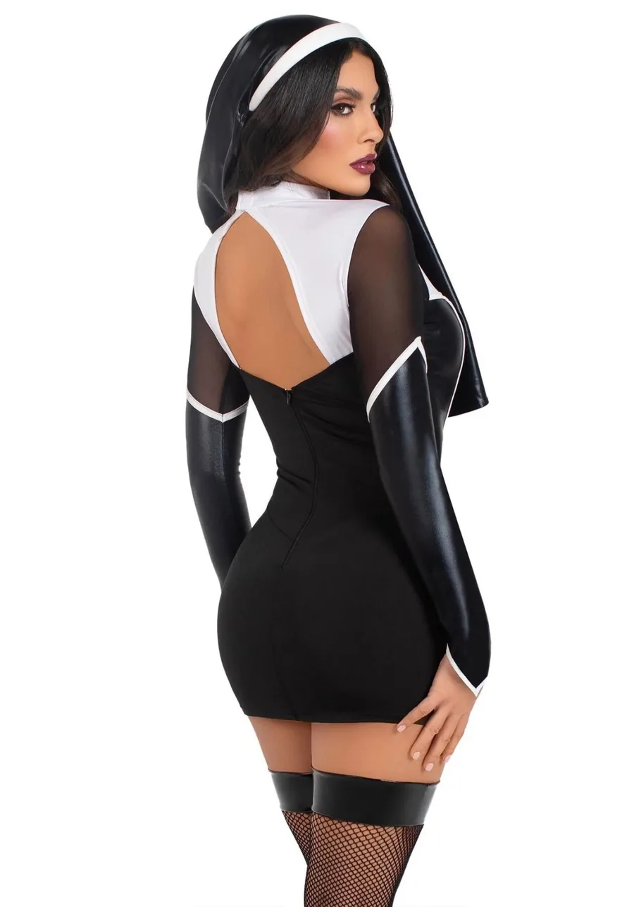 Костюм черниці Leg Avenue Holy Hottie Dress S