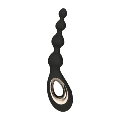 Анальные бусы с вибрацией LELO Soraya Beads Black, разный диаметр бусин, 8 режимов