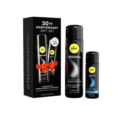 Ювілейний набір лубрикантів pjur 30th Anniversary Gift Set: Original 100 мл та Aqua 30 мл