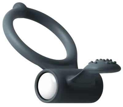 Ерекційне кільце Dorcel Power Clit Black V2 з вібрацією та язичком з щіточкою