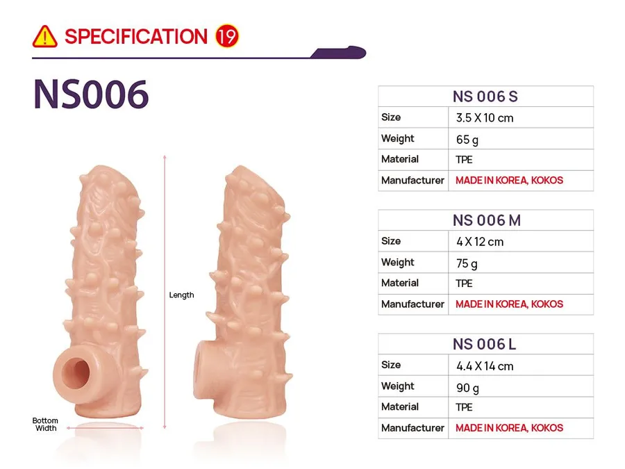 Насадка на член Kokos Nude Sleeve NS 006 M
