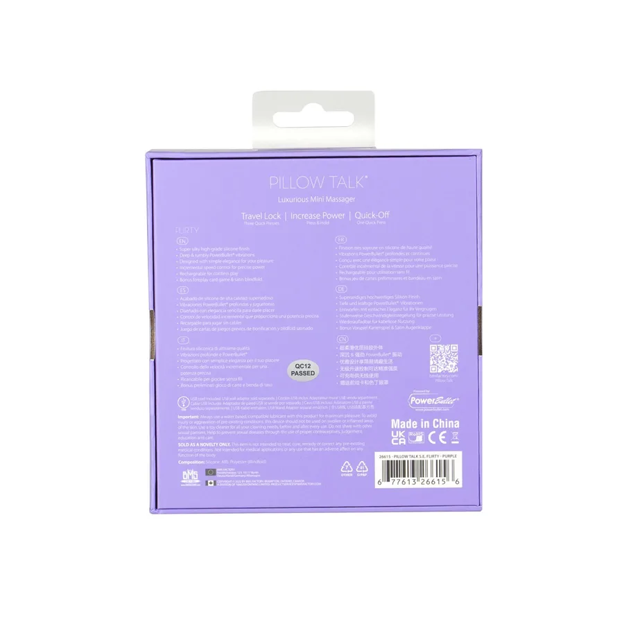 Роскошный вибратор Pillow Talk Flirty Purple Special Edition, Сваровски, повязка на глаза+игра