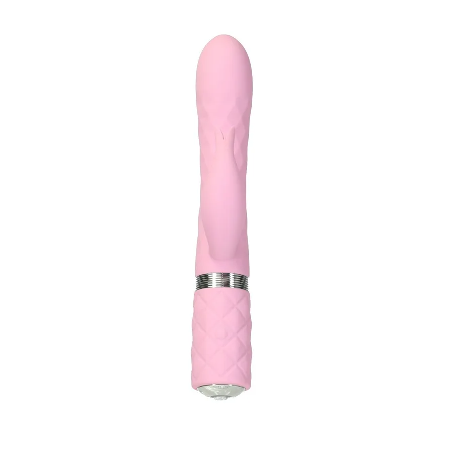 Розкішний кролик з ротацією та вібрацією Pillow Talk Lively Pink, кристал Сваровскі