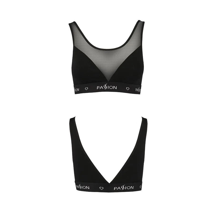 Топ с прозрачной вставкой Passion PS002 TOP S, black