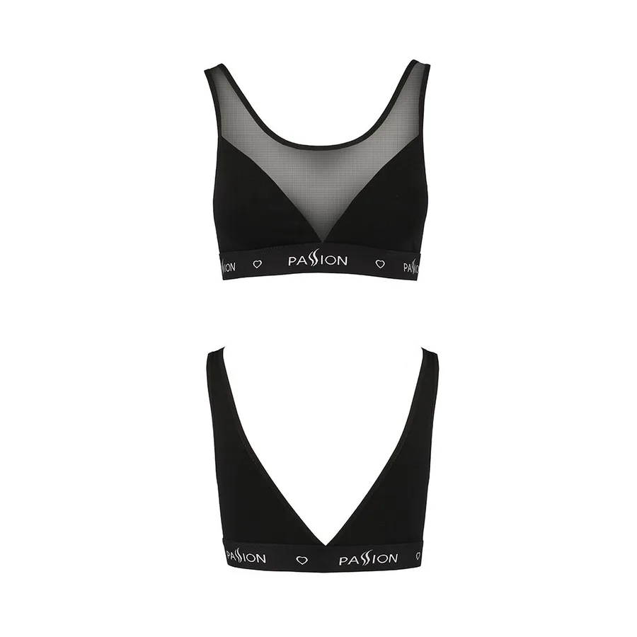 Топ с прозрачной вставкой Passion PS002 TOP M, black
