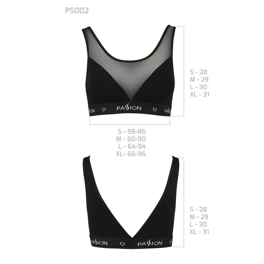 Топ с прозрачной вставкой Passion PS002 TOP M, black