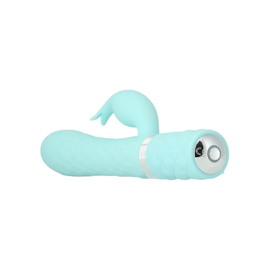 Розкішний кролик з ротацією та вібрацією Pillow Talk Lively Teal, кристал Сваровскі