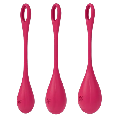 Набір йоні намистин Satisfyer Yoni Power 1 Red, діаметр 2-2,5-3см, вага 22-46-74гр