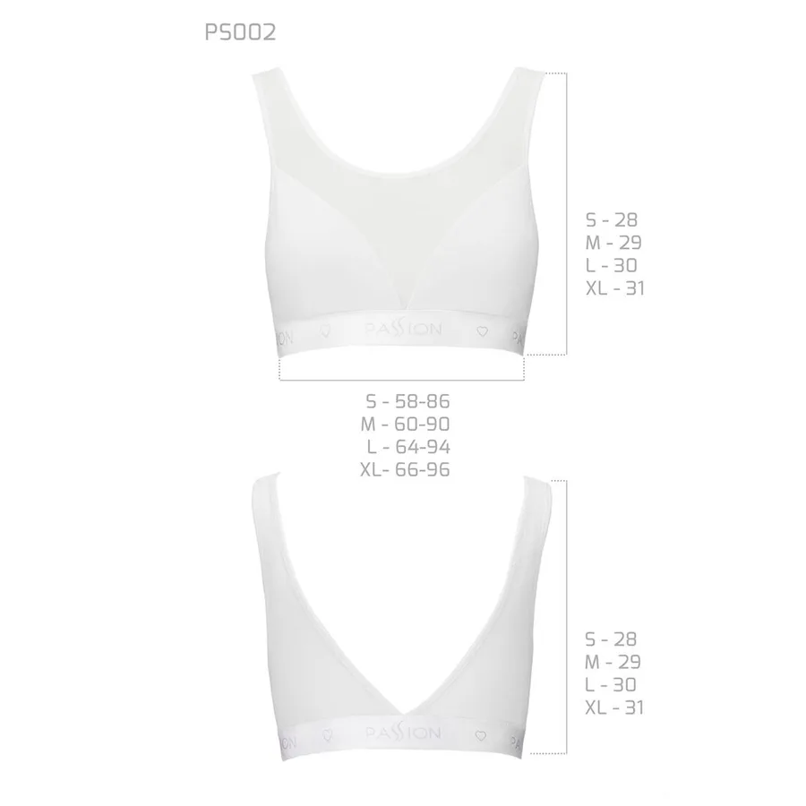 Топ з прозорою вставкою Passion PS002 TOP XL, white