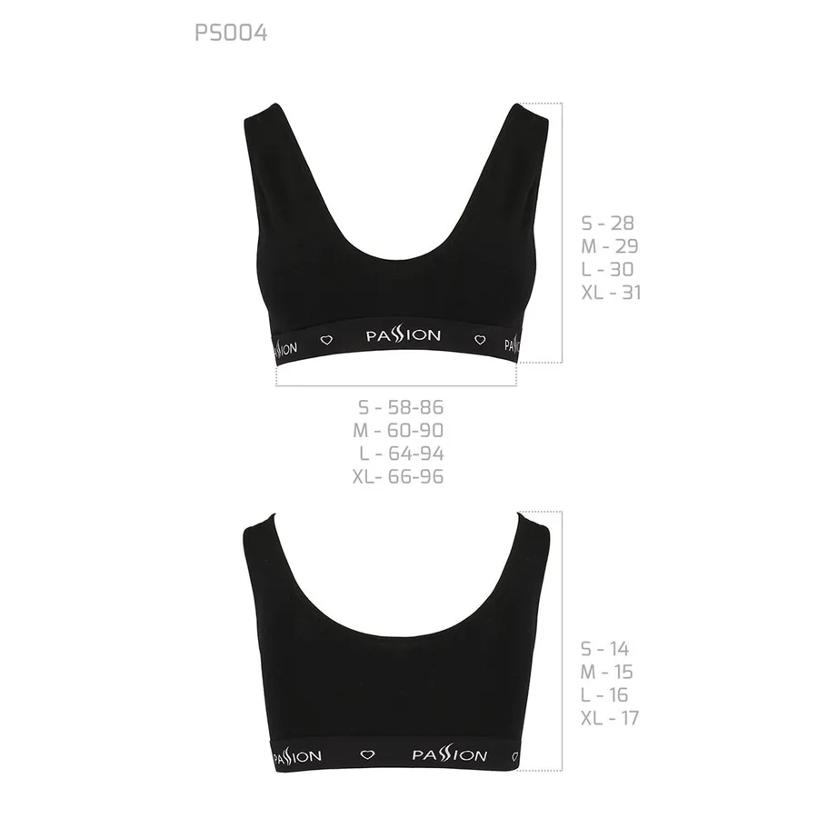 Спортивний топ з широкою гумкою Passion PS004 TOP XL, black