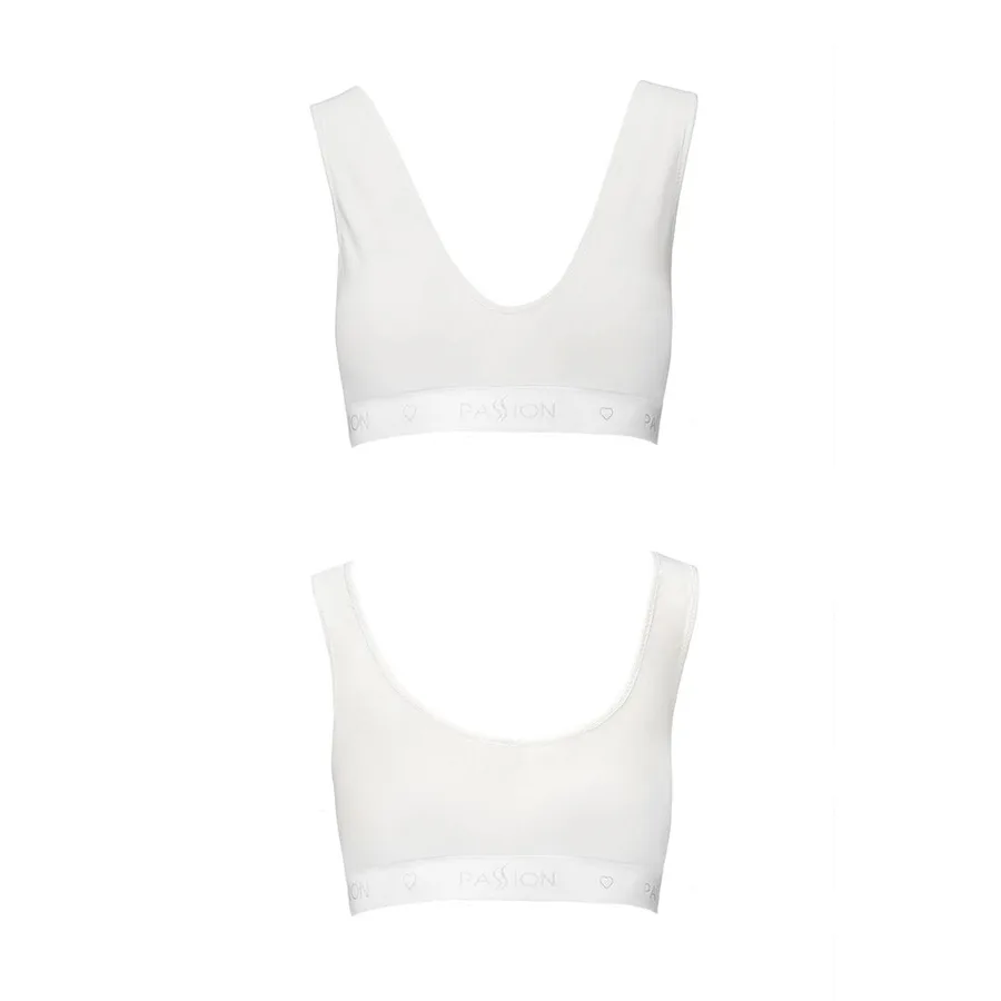 Спортивный топ из эластичного хлопка Passion PS005 TOP L, white