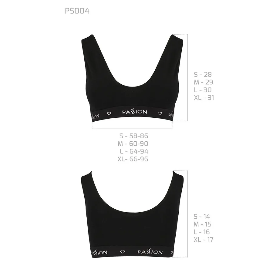 Спортивный топ с широкой резинкой Passion PS004 TOP L, black