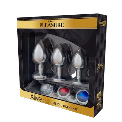 Набір металевих анальних пробок Alive Metal Plug Kit, діаметр 3,2 см / 3,5 см / 4,1 см