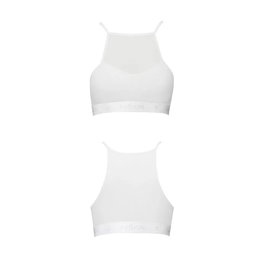Спортивный топ с прозрачной вставкой Passion PS006 TOP S, white