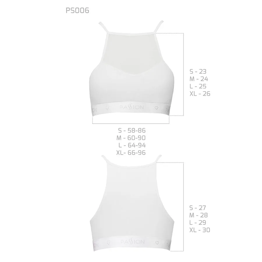 Спортивний топ з прозорою вставкою Passion PS006 TOP L, white