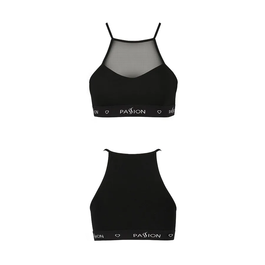 Спортивный топ с прозрачной вставкой Passion PS006 TOP XL, black