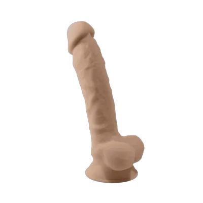 Фалоімітатор з вібрацією SilexD Vetus Vibro Flesh (MODEL 1 size 8in) + LRS, двошаровий, діам. 4,2 см