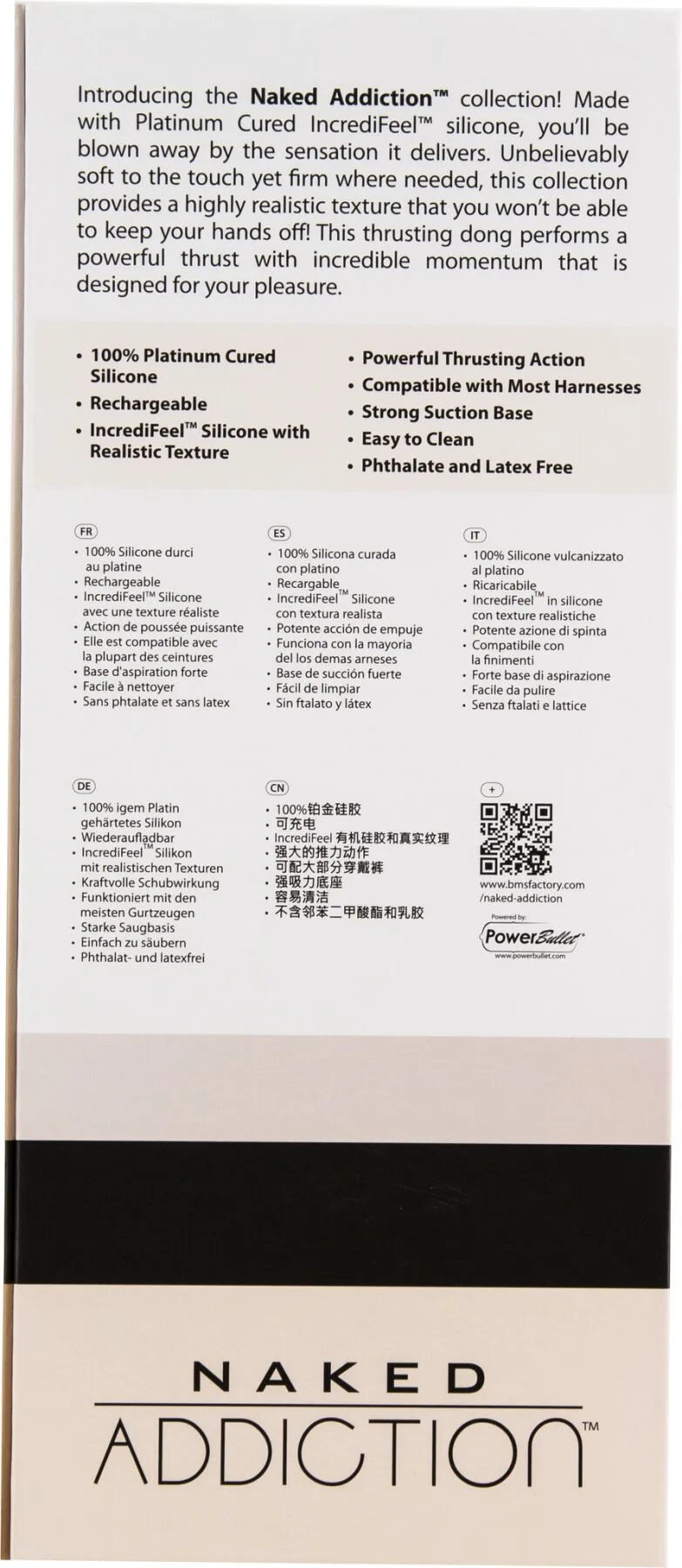Фалоімітатор з пульсацією Naked ADDICTION Dominic 9″ Vanilla, пульт ДК, діаметр 4,2 см