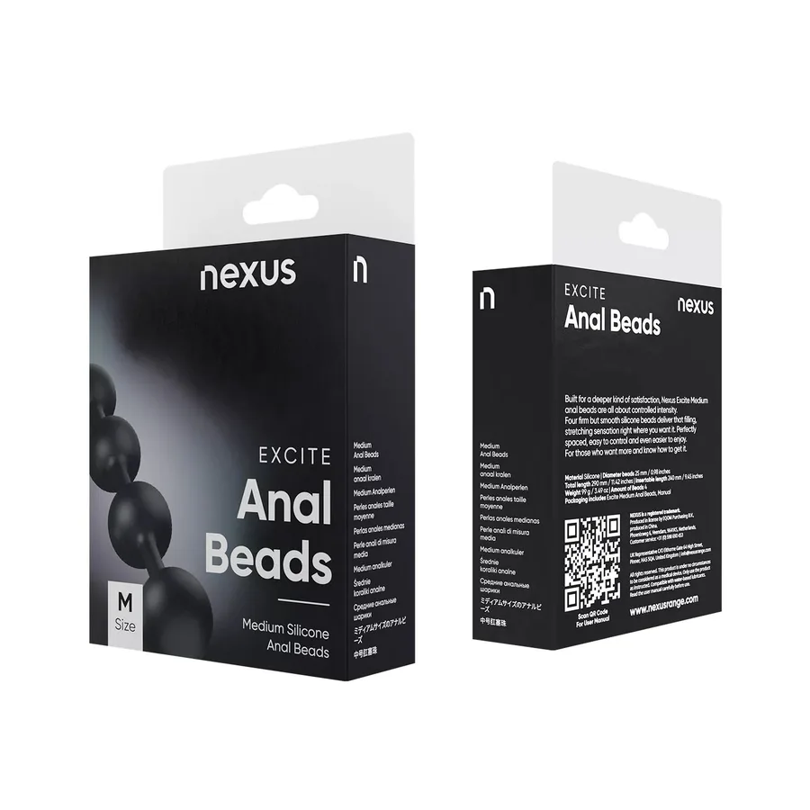 Анальні кульки Nexus Excite Medium Anal Beads, силікон, макс. діаметр 2,5 см