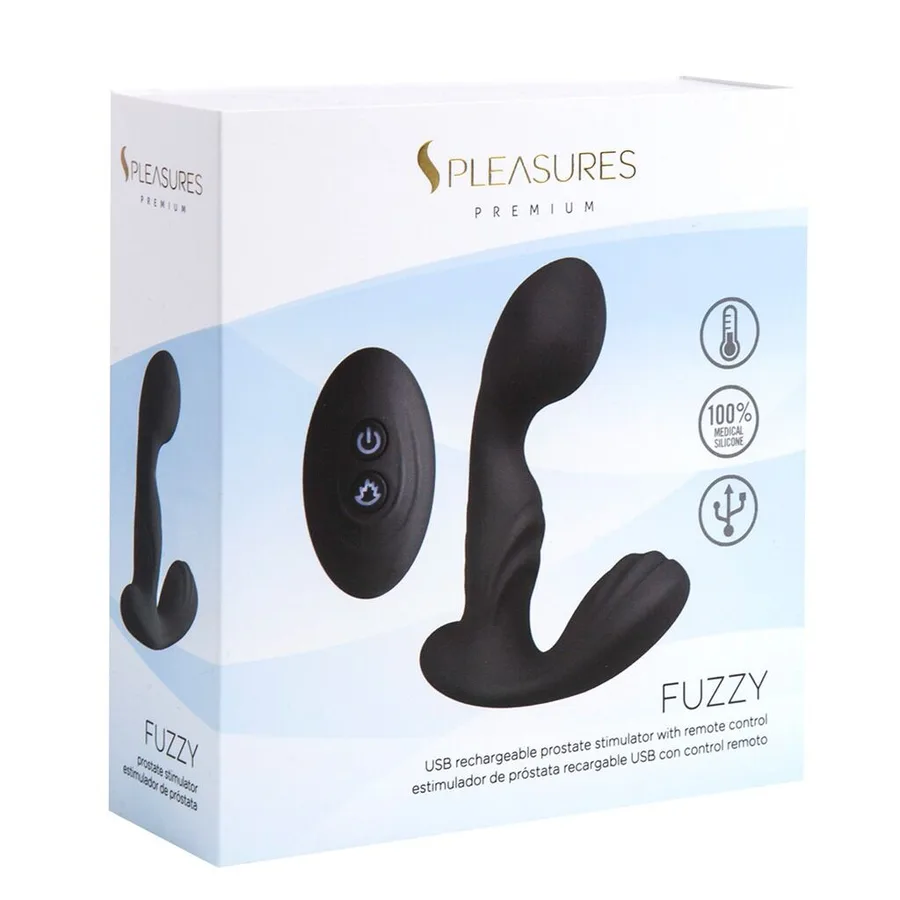 Вибромассажер простаты S Pleasures Premium FUZZY, черный, с рельефом, 10 режимов вибрации