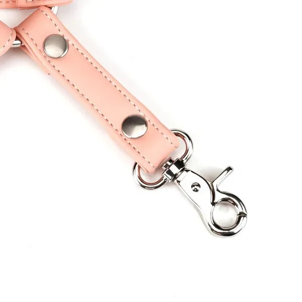 Хрестовина для фіксації Liebe Seele Dark Candy Pink Hogtie, з кільцем, 4 карабіни