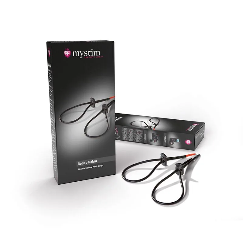 Утяжка для пениса Mystim Rodeo Robin, пара силиконовых токопроводящих лассо