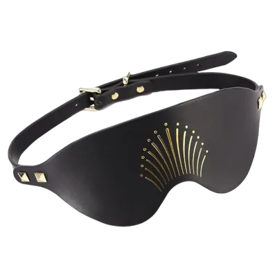 Розкішна маска на очі Zalo Blindfolds Black, натуральна шкіра