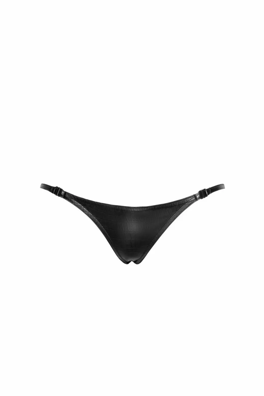 Трусики-стрінги Noir Handmade P012 Wild, M, під латекс, крокодиловий принт, застібки з боків
