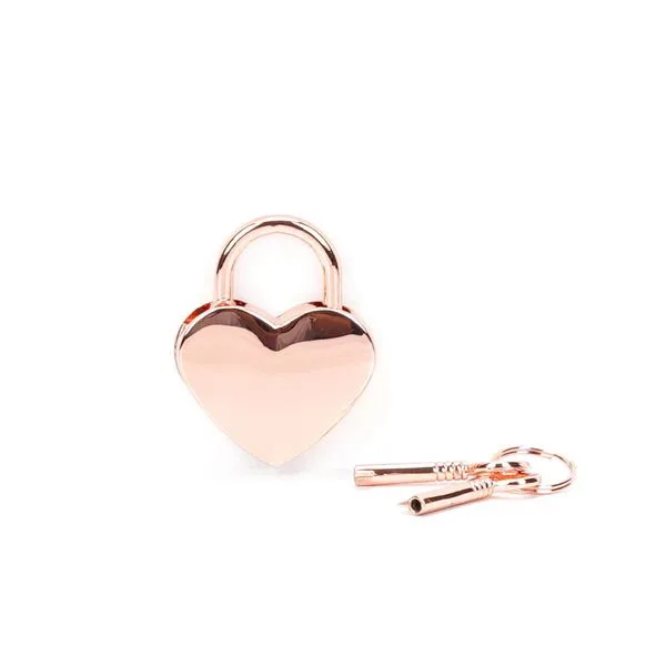 Замочок-сердечко Liebe Seele Heart Shape Padlock Rose Gold (2 шт), універсальний