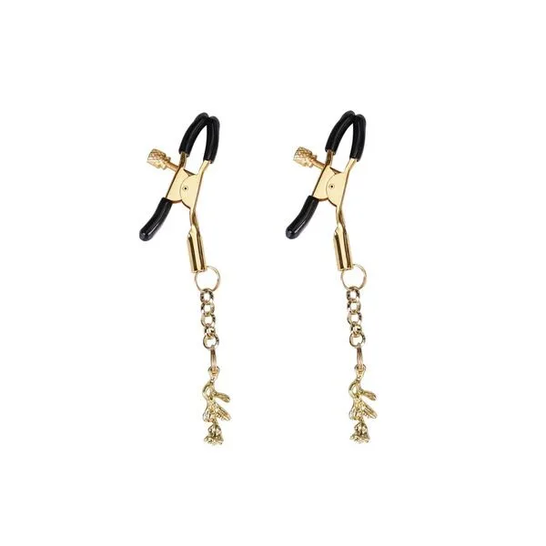 Затискачі для сосків з підвіскою Liebe Seele Rose Pendant Nipple Clamps Gold