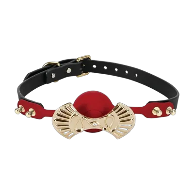Розкішний силіконовий кляп Zalo Silicone Ball Gag Red, кристал Swarovski, шкіряний ремінець
