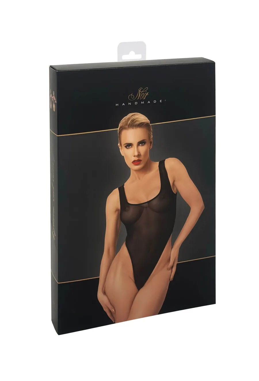 Боди Noir Handmade F322 Paparazzi, L, прозрачное, низ стринги, высокие вырезы