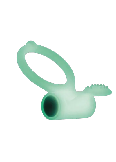 Ерекційне кільце Dorcel Power Clit White PHOSPHO з вібрацією, біле, світиться в темряві