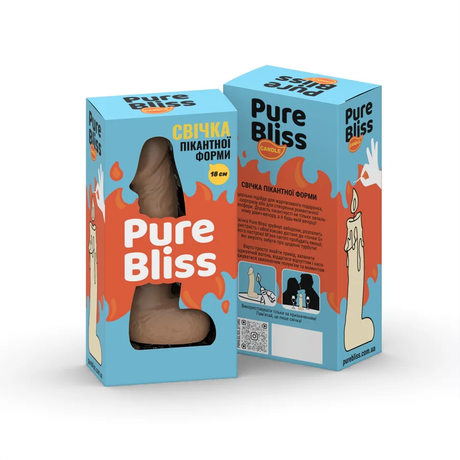 Свічка у вигляді члена Pure Bliss BIG Brown 18 см