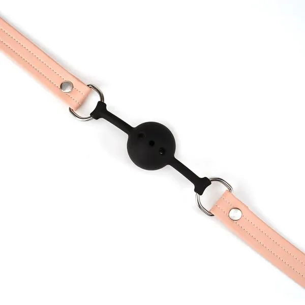Повітропроникний кляп Liebe Seele Dark Candy Pink Ball Gag, силіконова кулька, діаметр 4,3 см