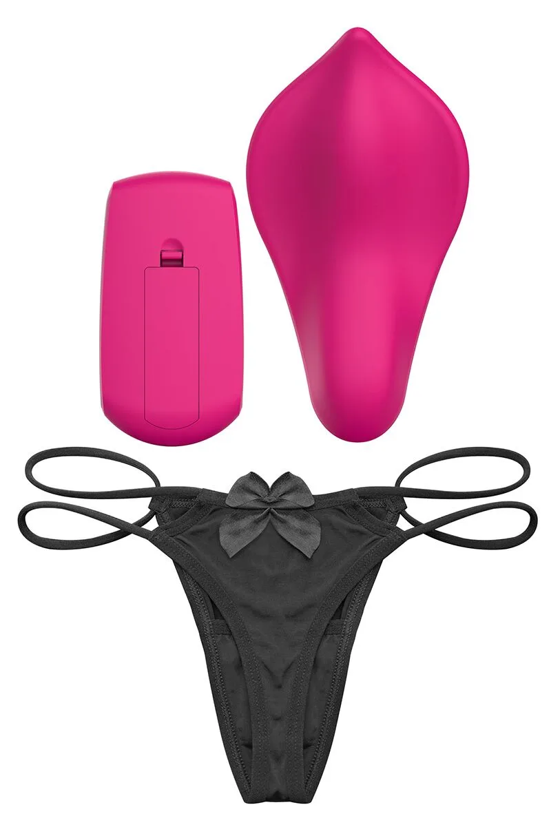 Вибратор в трусики Liebe Panty Vibe Recargable Cerise, нагрев до 39 °C, пульт, трусики S-M в комплекте